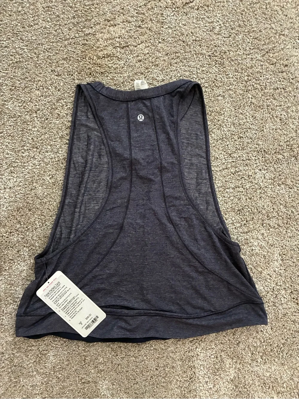NWT lulu lemonade Heathered Tank Top - navy Heather